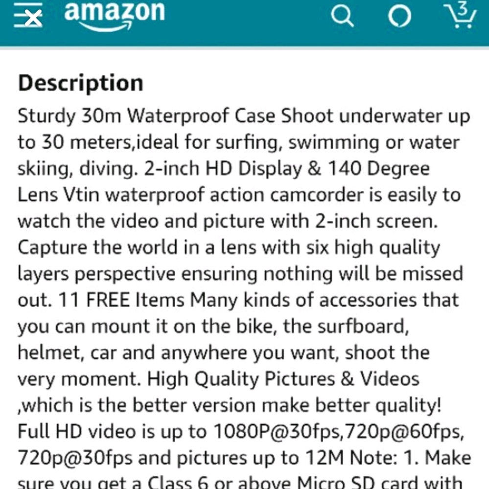 EM5000 Action Camera - Picture 5 of 8